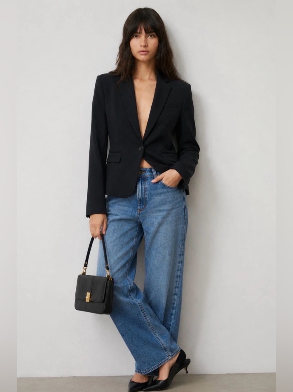 NWOT L’AGENCE Black Structured Single Button Blazer - Size 6